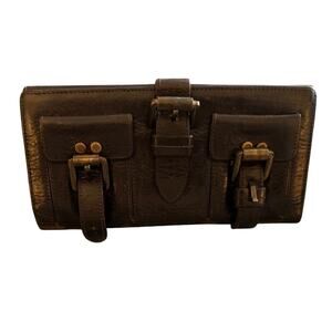 Mulberry Roxanne Wallet in Brown Leather, Authenticated Pre-owned Vintage